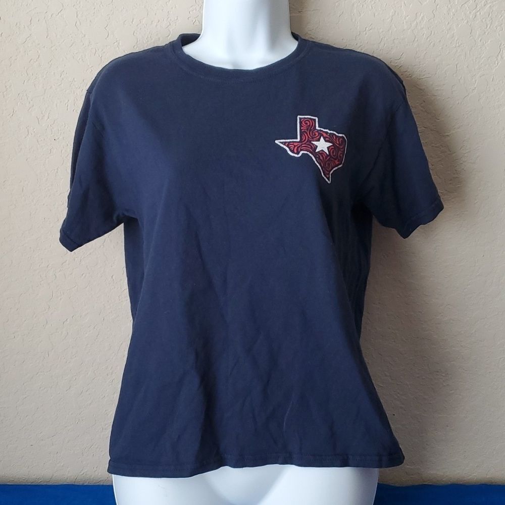 Gildan Don't Mess With Texas T-Shirt Large Navy Blue Litter-Free State Of Mind**